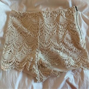 Charlotte Russe white lace shorts